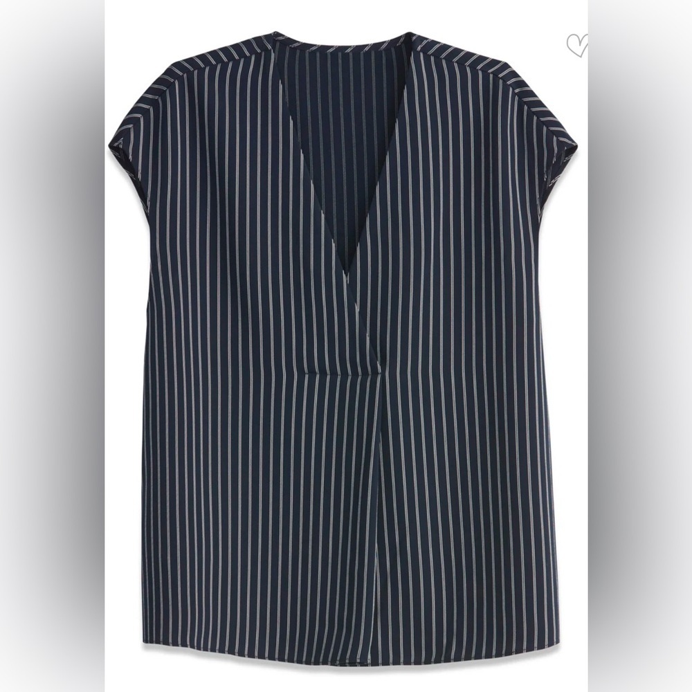 Rachel Roy Collection Blue and white striped sleeveless top